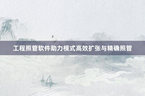 工程照管软件助力模式高效扩张与精确照管